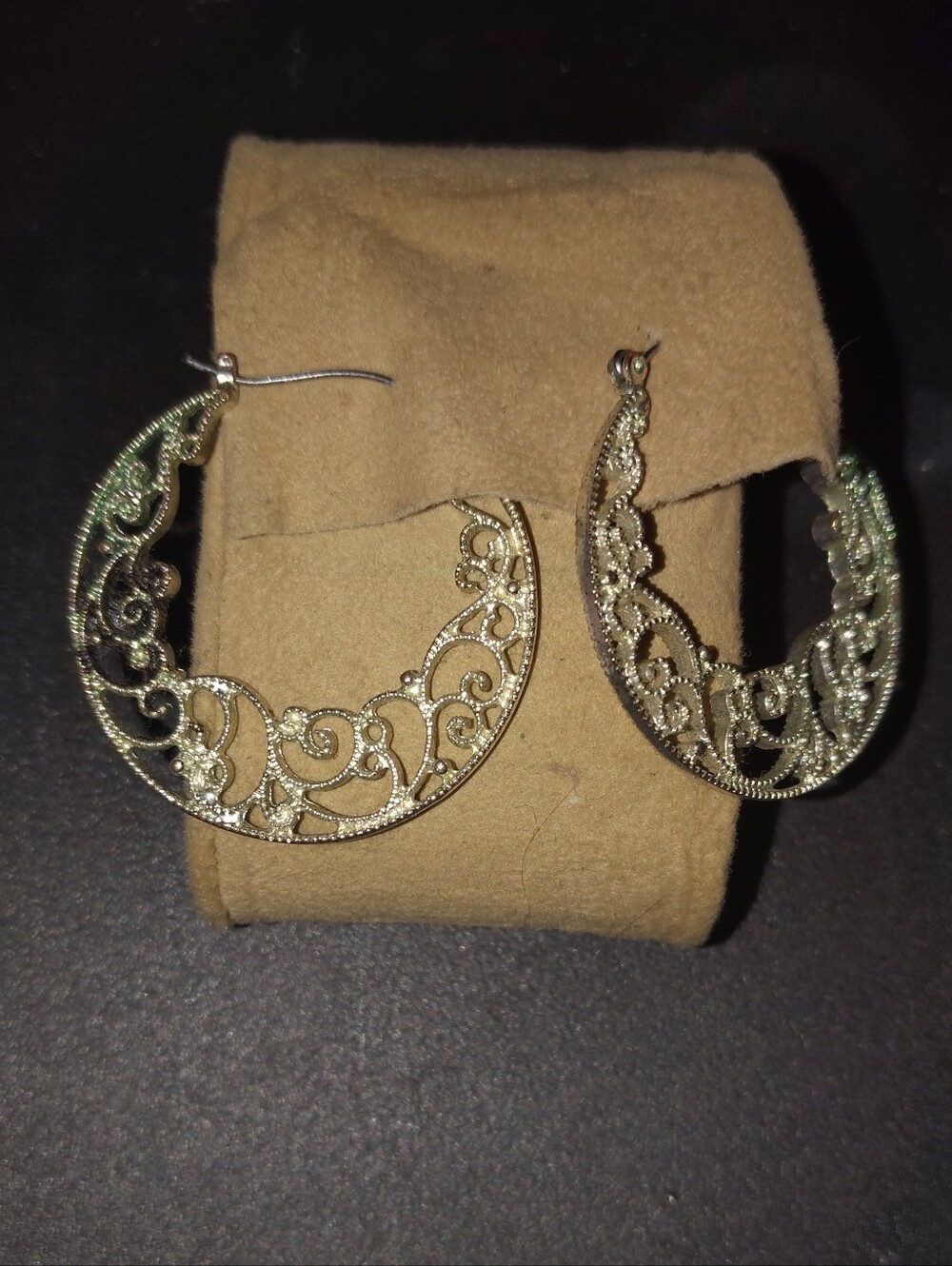 Ornate Gold Filigree Hoop Earrings for Women